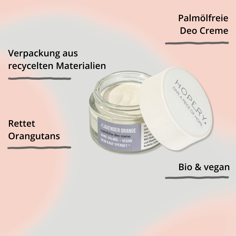 Hopery Deocreme Töpfchen mit Inhalt Lavendel Orange mit Impact