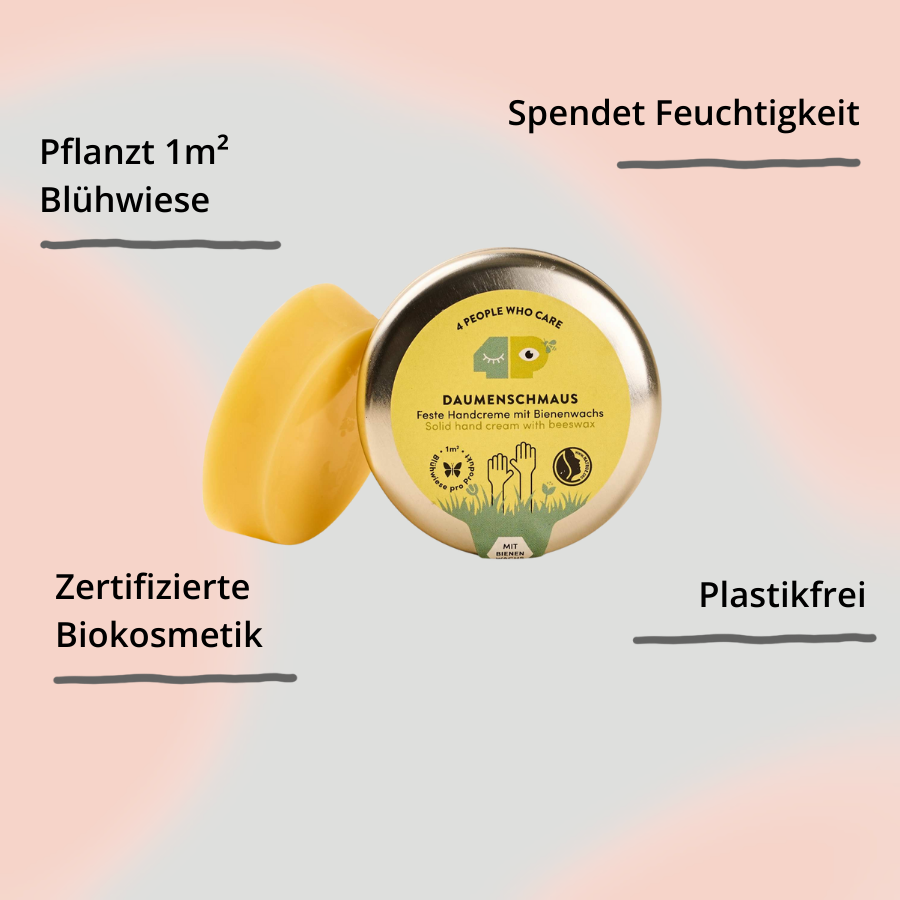 Bienenwachs Handcreme (fest) - Daumenschmaus Dose mit Impact