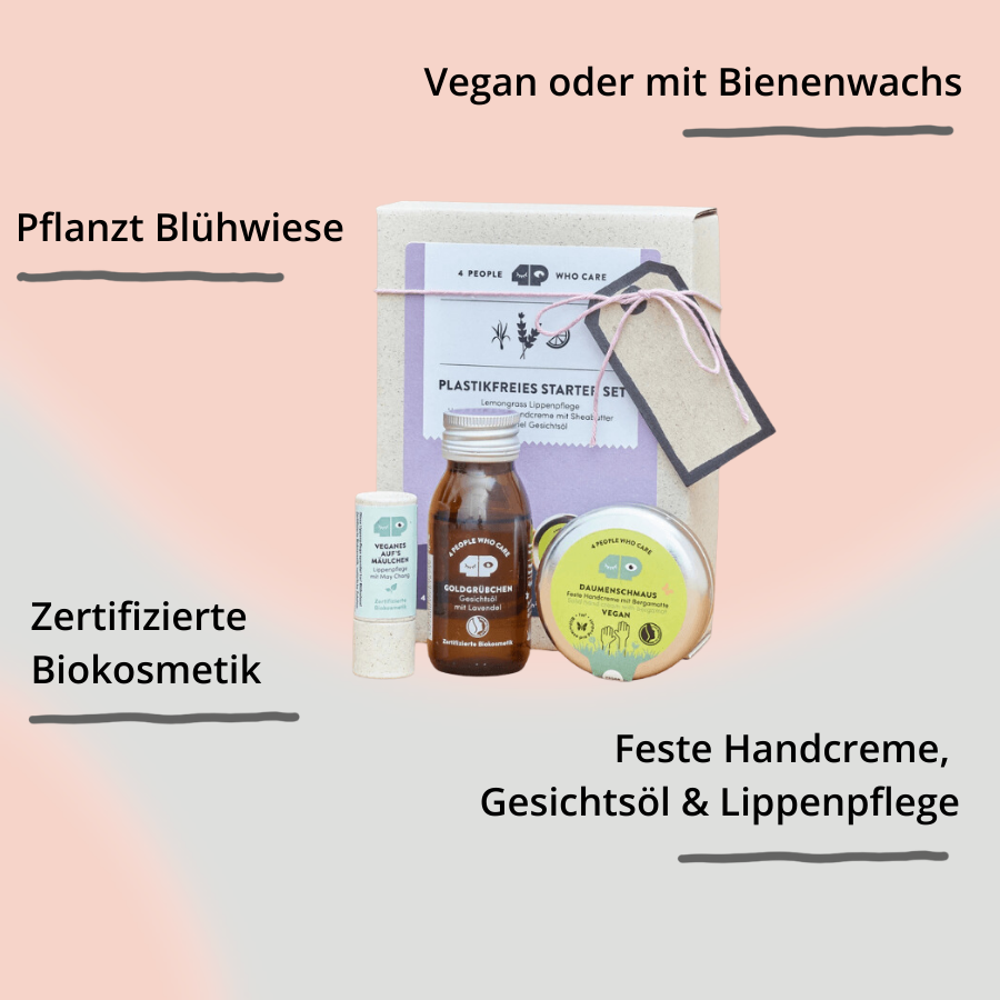 Plastikfreies Starter Set – Verpackung und Inhalt, vegan mit Impact