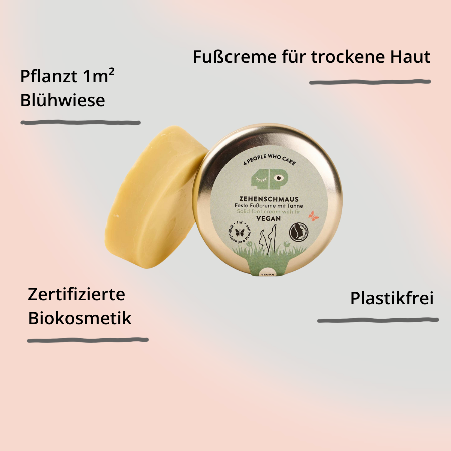 Bienenwachs Fußcreme (fest) - Zehenschmaus Dose mit Impact