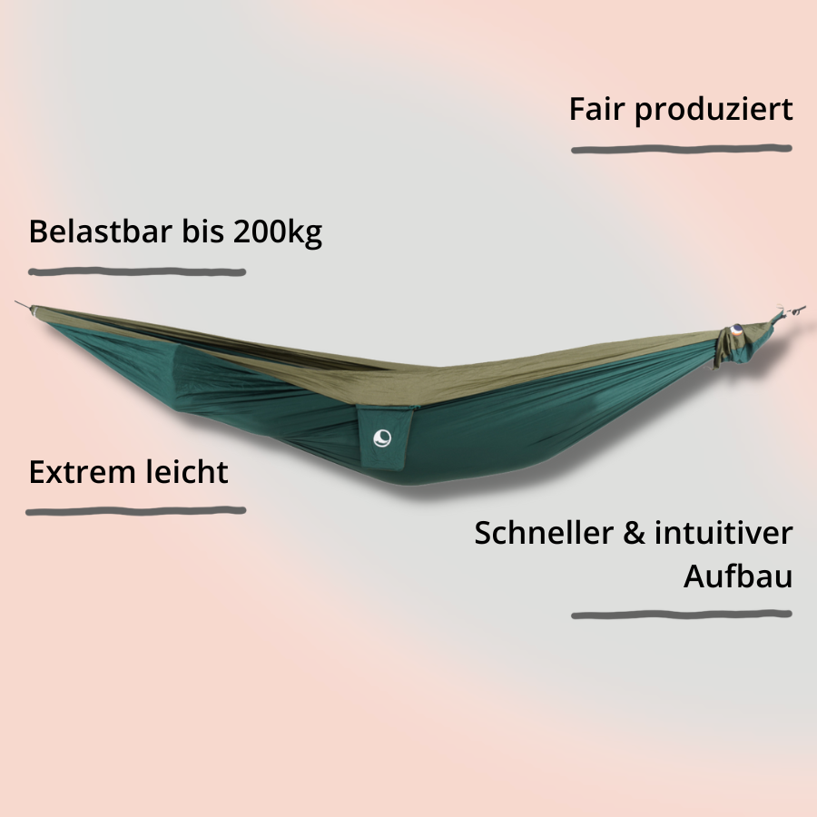 King Size Hängematte Dark Green Army mit Impact