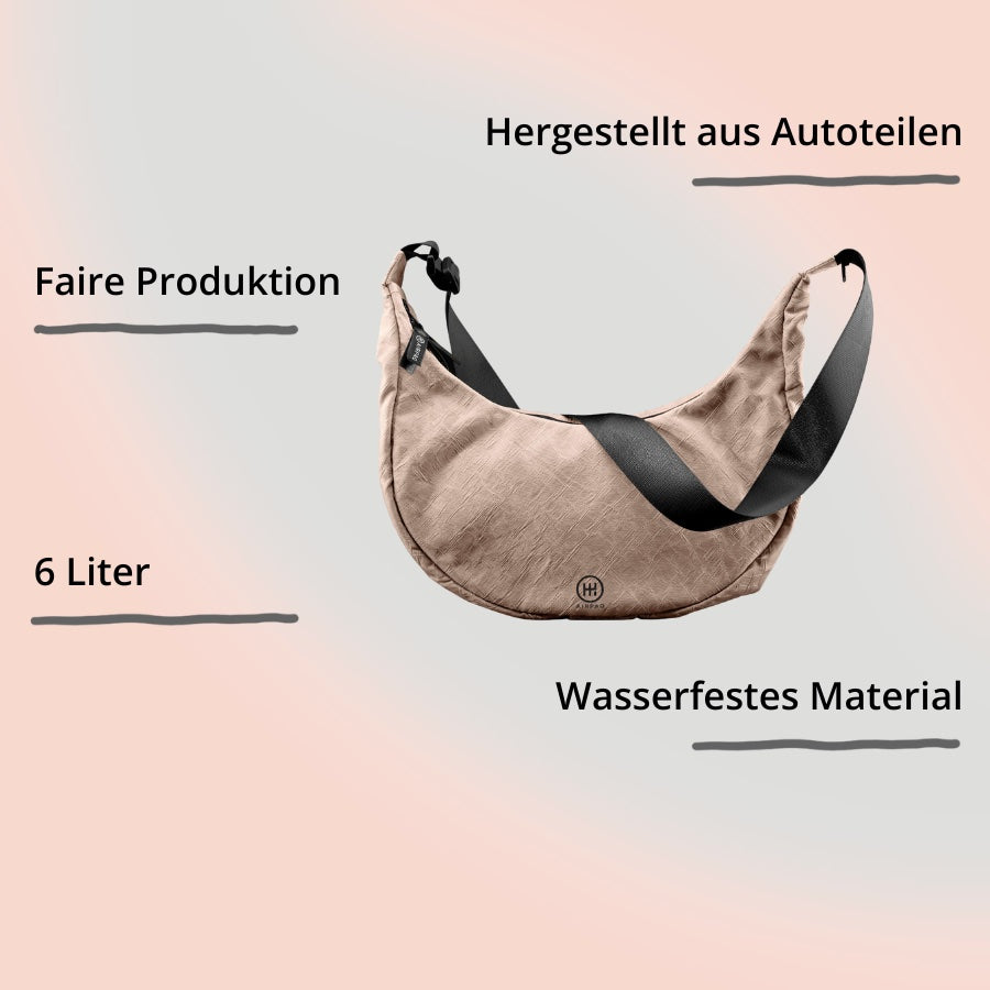 Airpaq Moon Baq Beige von vorne mit Impact