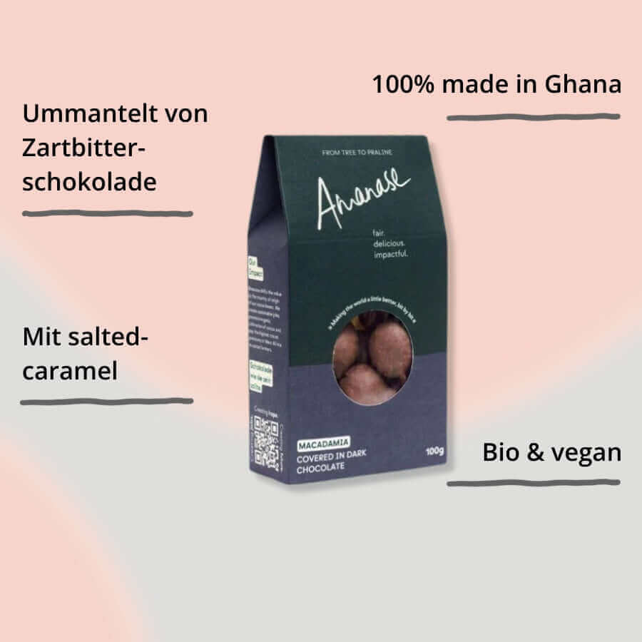 Macadamia in dunkler Schokolade von Amanase mit Impact