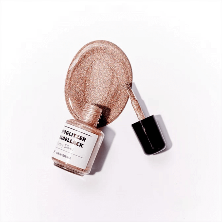 Birkenspanner Bioglitzer Nagellack – Stormy Silver ausgelaufen