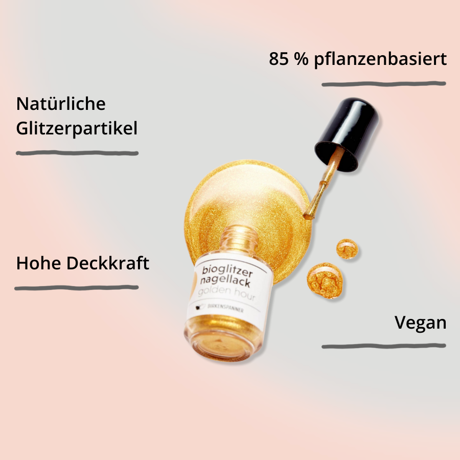 Bioglitzernagellack von Birkenspanner Golden Hour mit Impact