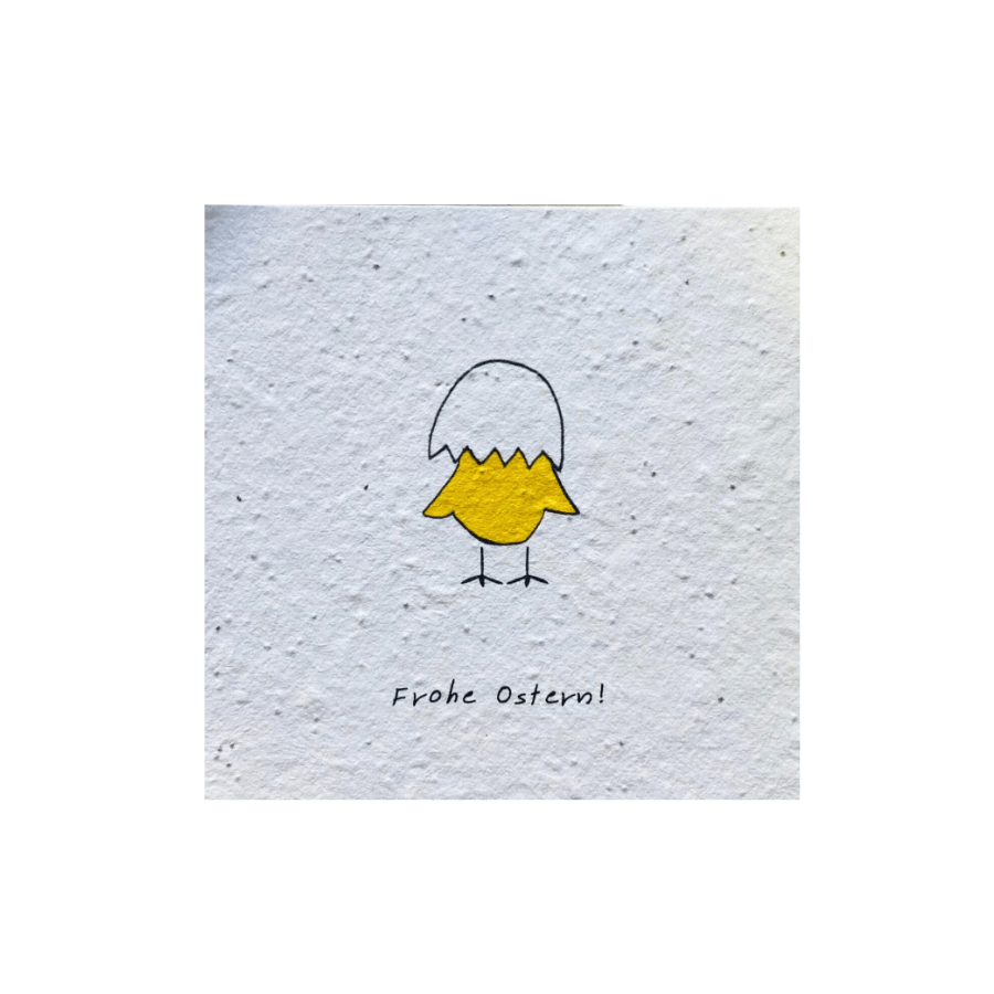 Einpflanzbare Postkarte – Ostern Küken von BlühWerk Papeterie