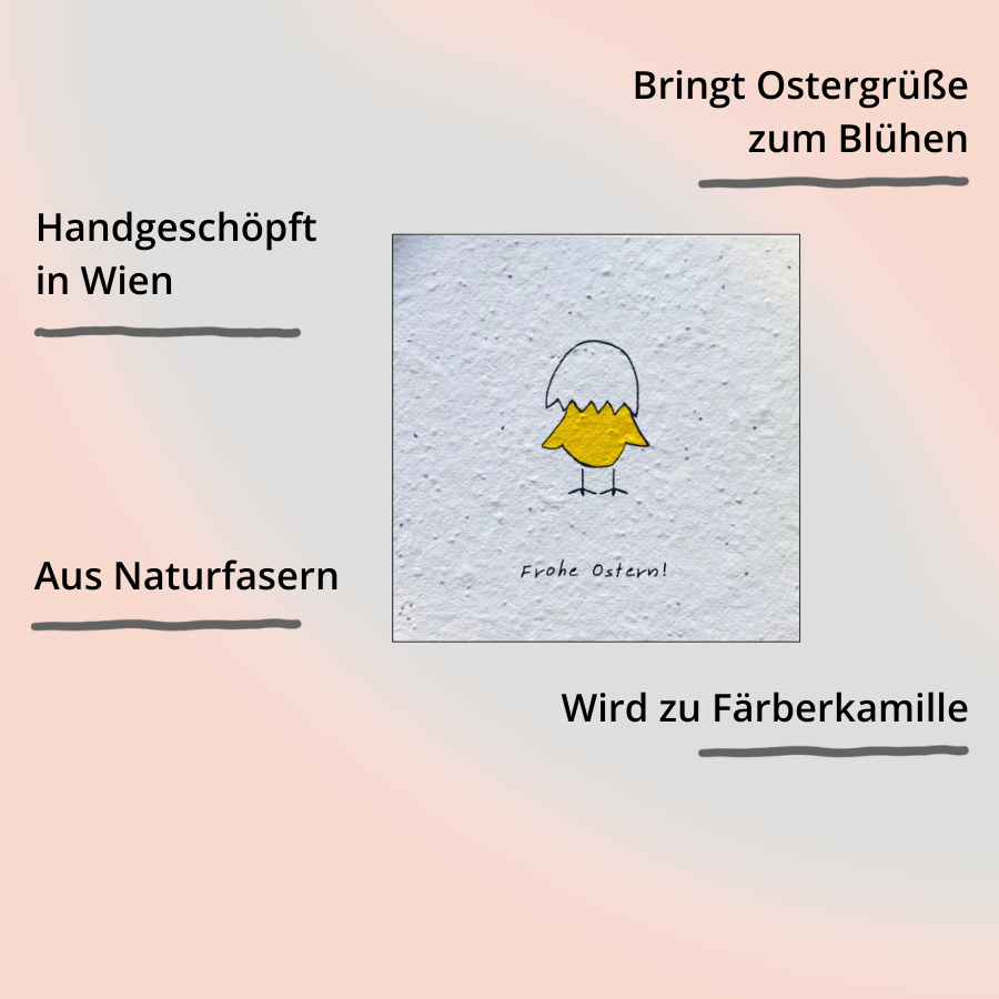 Einpflanzbare Postkarte – Ostern Küken von BlühWerk Papeterie mit Impact