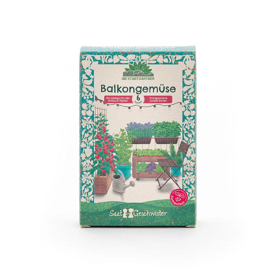 Saatgut-Set Balkongemüse von Die Stadtgärtner – Verpackung