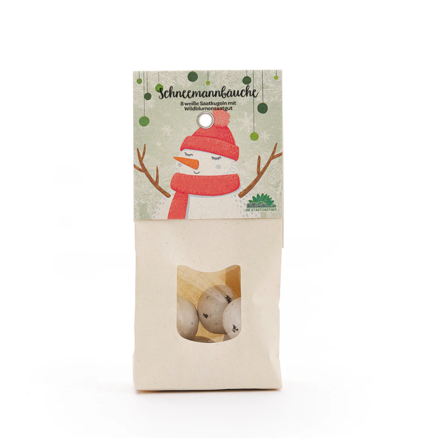 Weihnachtliche Blumenmurmeln von Die Stadtgärtner "Schneemannbäuche"