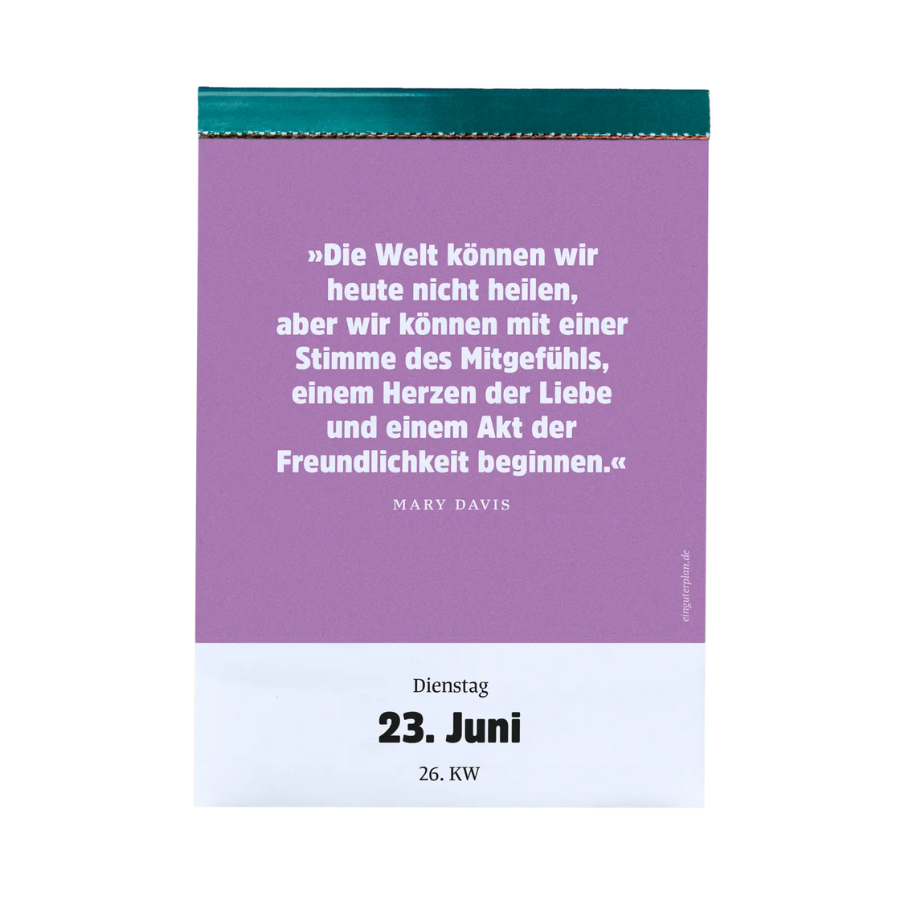Abreißkalender »Halbwegs entspannt durch 2026« von Ein guter Plan – 23. Juni