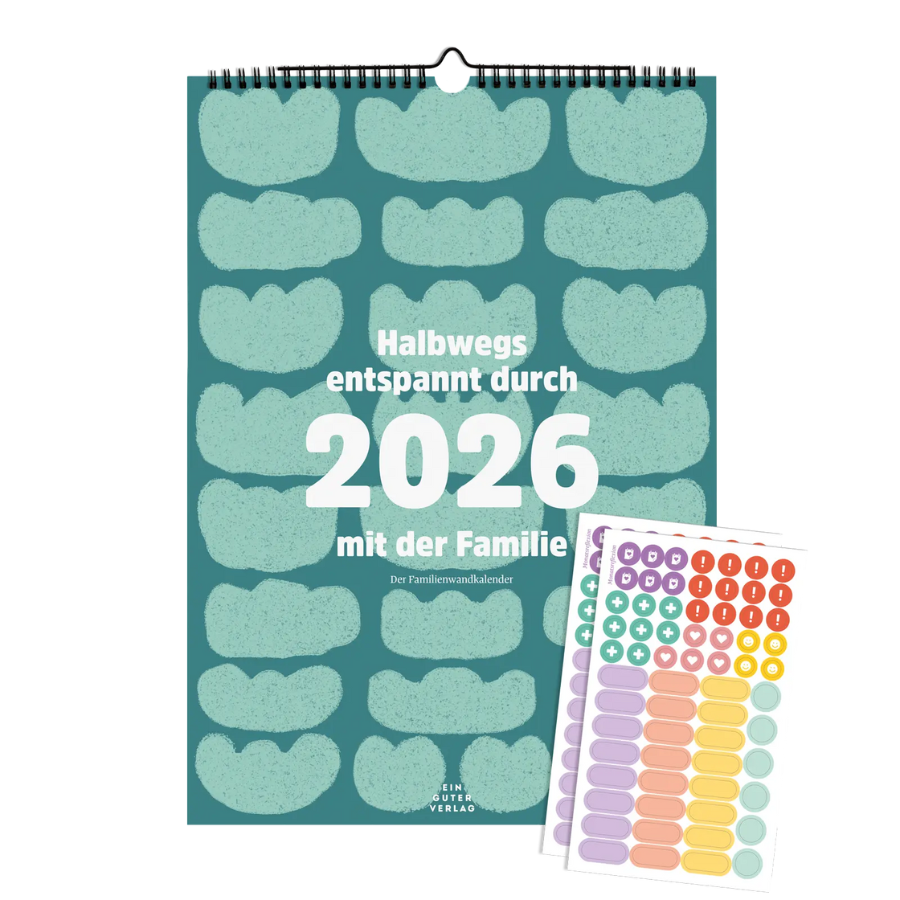 Familienkalender »Halbwegs entspannt durch 2026 mit der Familie« von Ein guter Plan mit Stickern