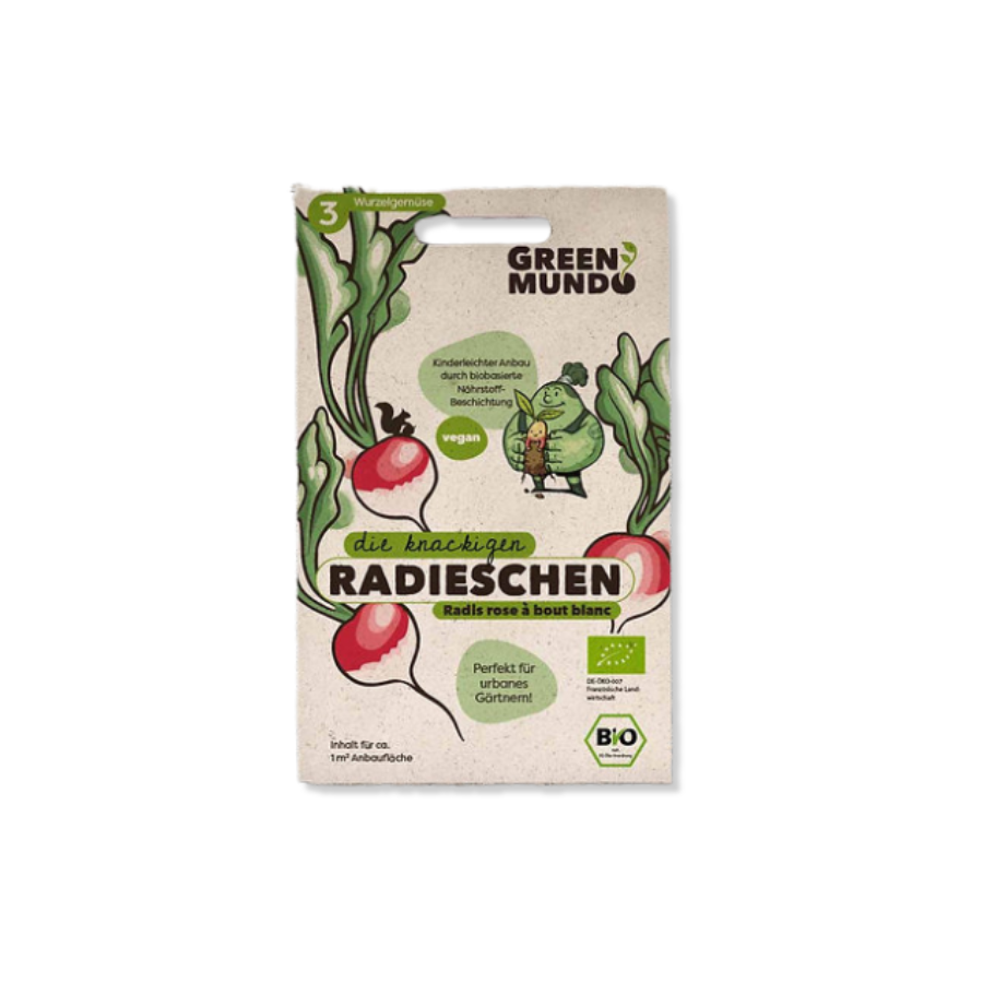 radieschen aufbewahren mit grün Saatgut Radieschen von Green Mundo