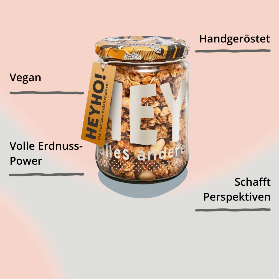 Erdnusspower Bio-Granola Müsli mit Impact