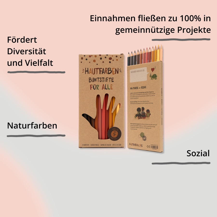 Hautfarben Buntstifte Verpackung mit Impact