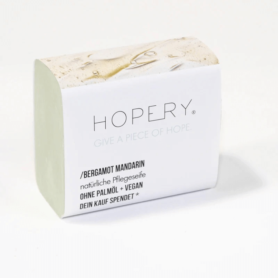 Hopery Pflegeseife Bergamot Mandarin – Seife in Verpackung