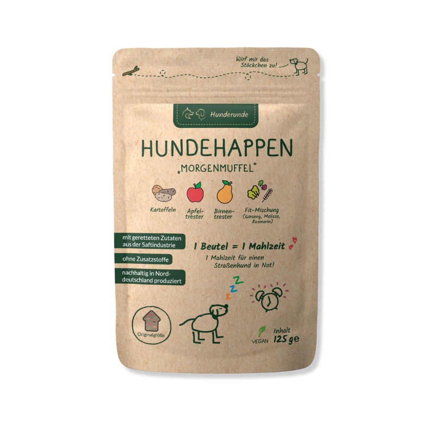 Hundehappen von Hunderunde – Morgenmuffel Verpackung