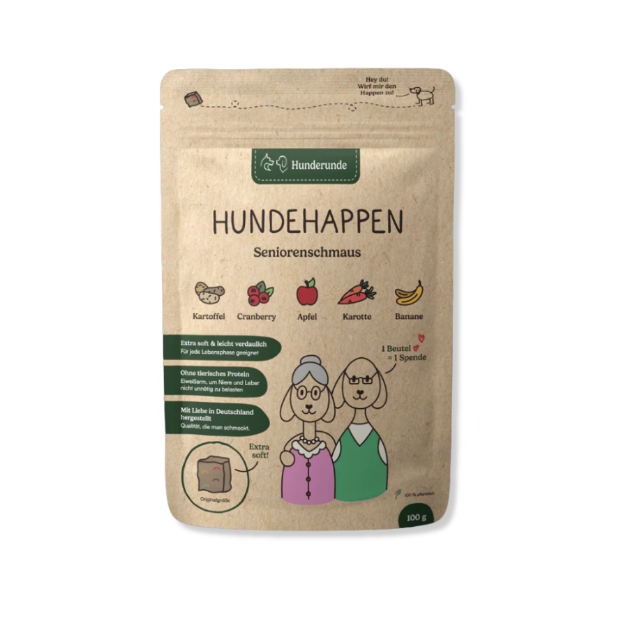 Hundehappen – Seniorenschmaus Verpackung