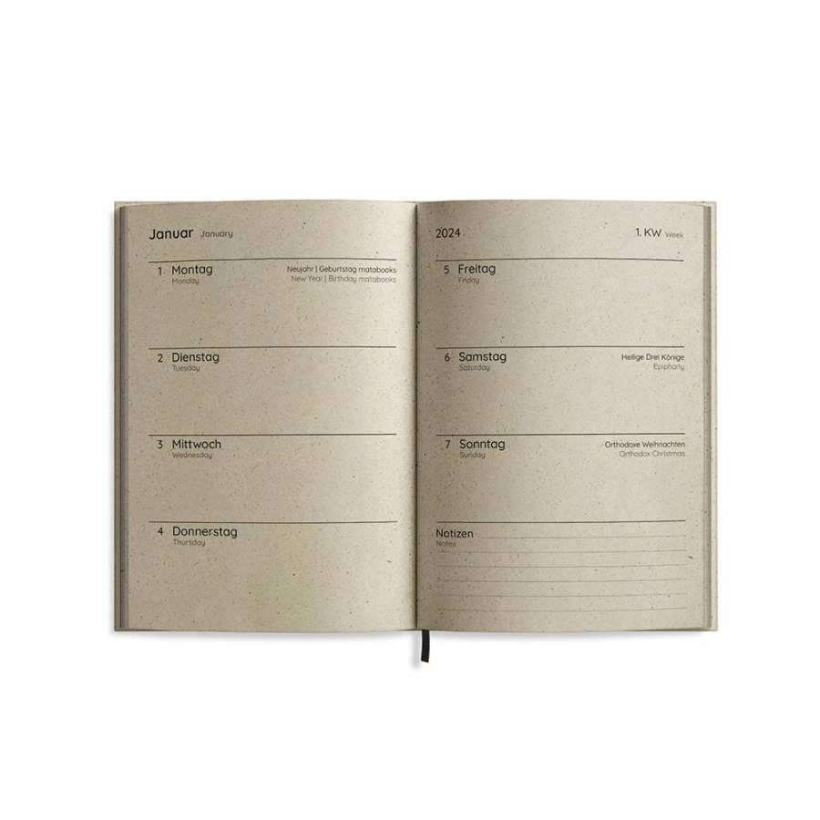 Matabooks Jahresplan Samaya 2024 "Yellow" – Januar Woche 1