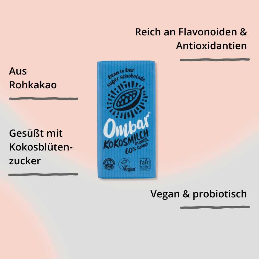 Ombar Schokolade Kokosmilch Dunkel 60% Kakao mit Impact