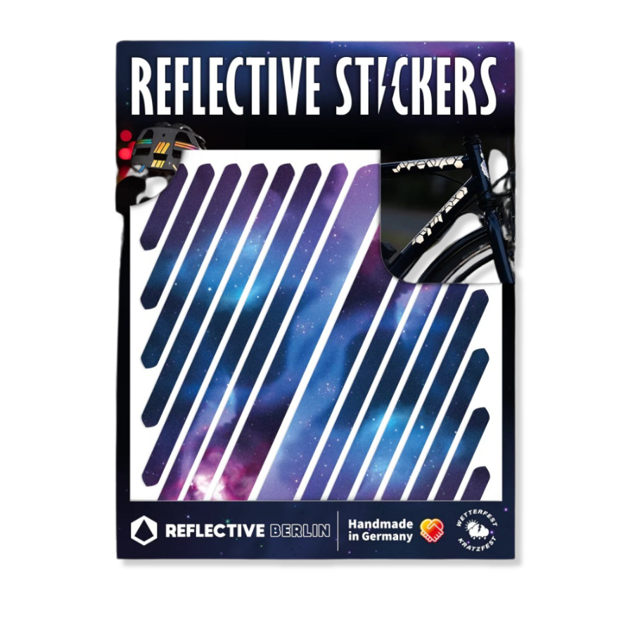Reflexierende Sticker & Formen – Größe M. Motiv Space Verpackung