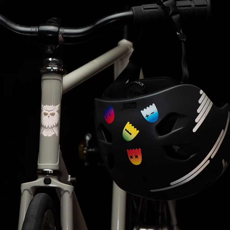 Reflexierende Sticker & Formen – Größe S. Motiv Ghost auf Fahrradelm im Dunklen