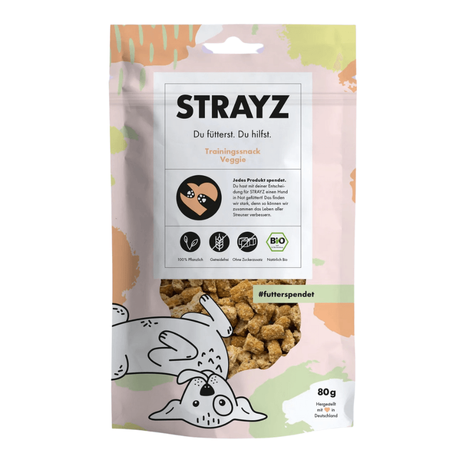 Veggie Hundesnack von STRAYZ – Verpackung von vorne