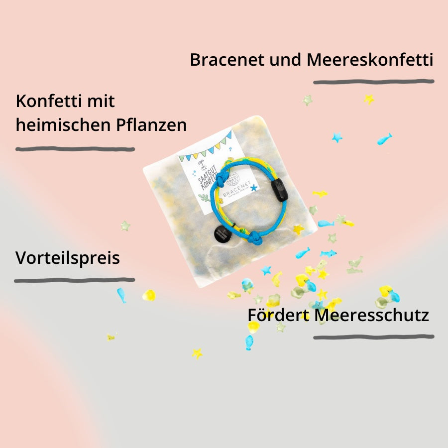 Bracenet und Meereskonfetti mit Impact