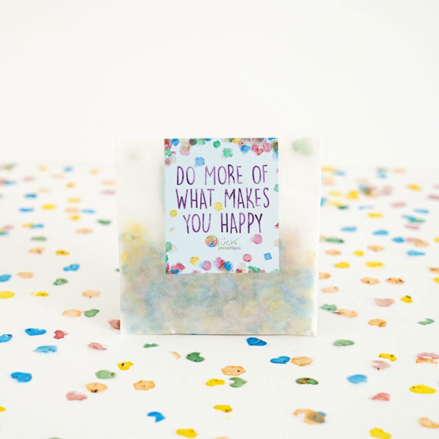 Saatgutkonfetti – Glücks-Edition (5g) Do more of what makes you happy mit Konfetti