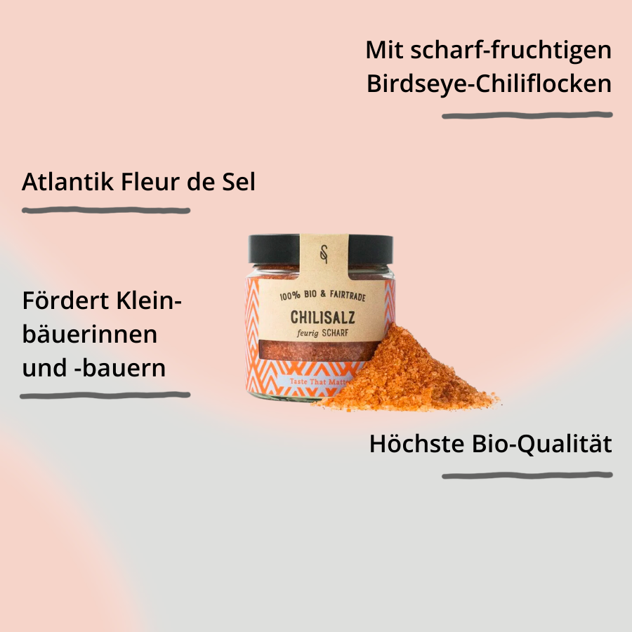 Chili-Salz mit Häufchen mit Impact