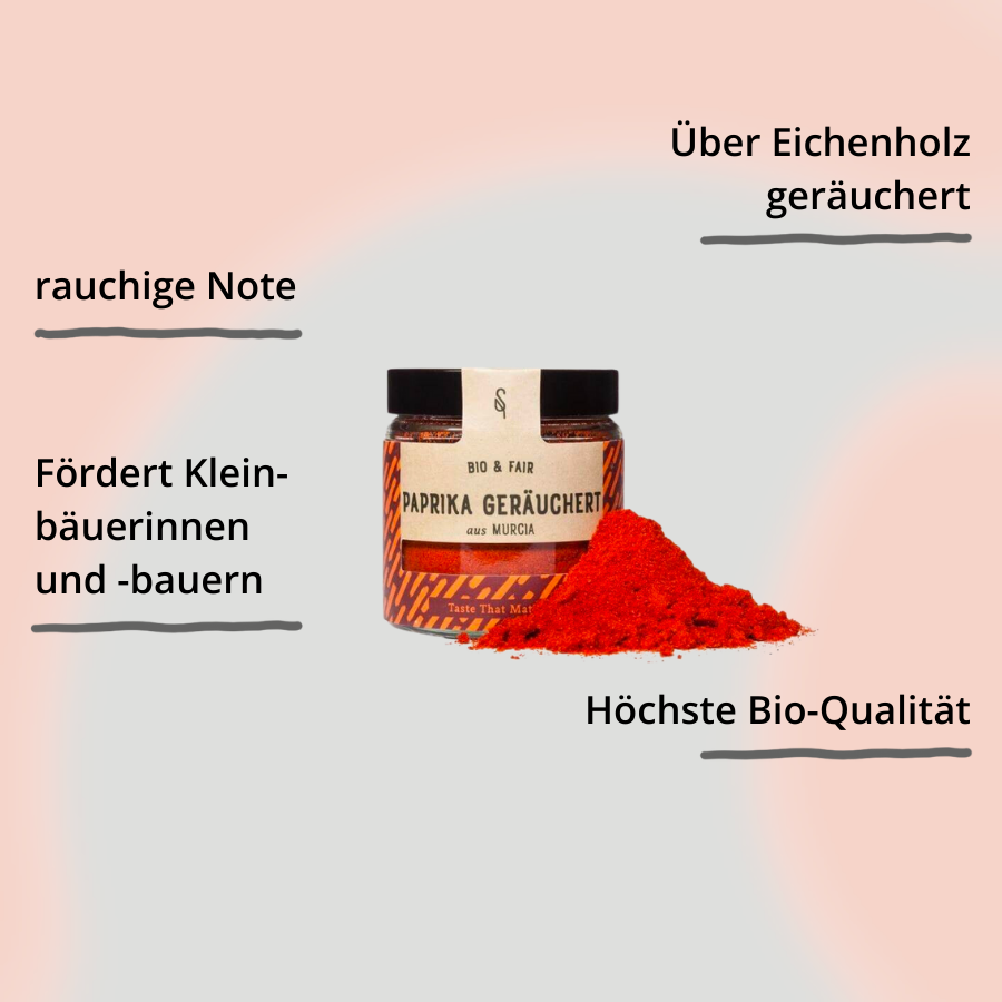 Soulspice Paprika geräuchert mit kleinem Häufchen davor mit Impact