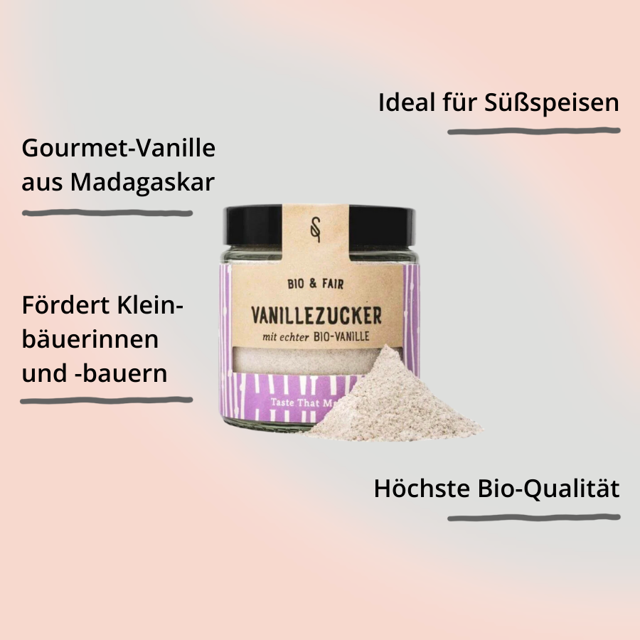 Vanillezucker von Soulspice im Glas mit Häufchen mit Impact