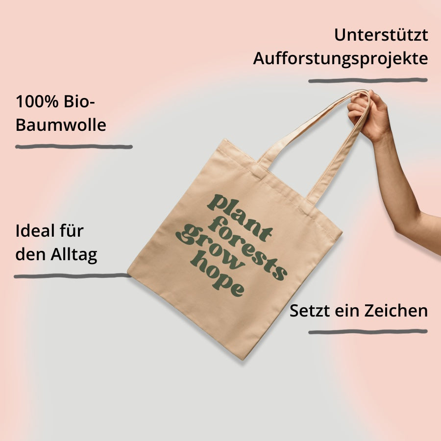 Jutebeutel Hope von The Generation Forest – Schriftzug und Impact