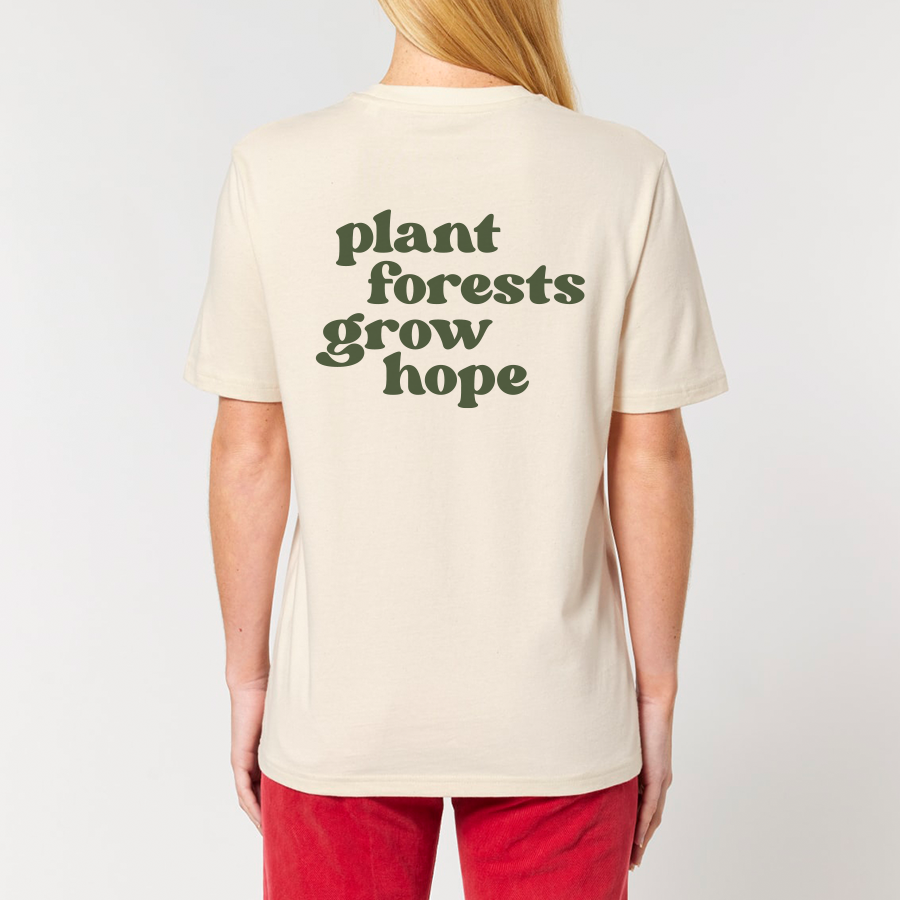 T-Shirt Hope Unisex von The Generation Forest mit Schriftzug von hinten