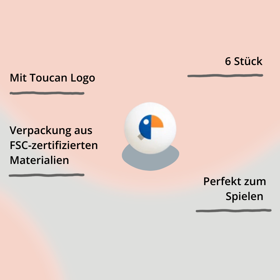 Toucan Tischtennisbälle 6er Set mit Impact