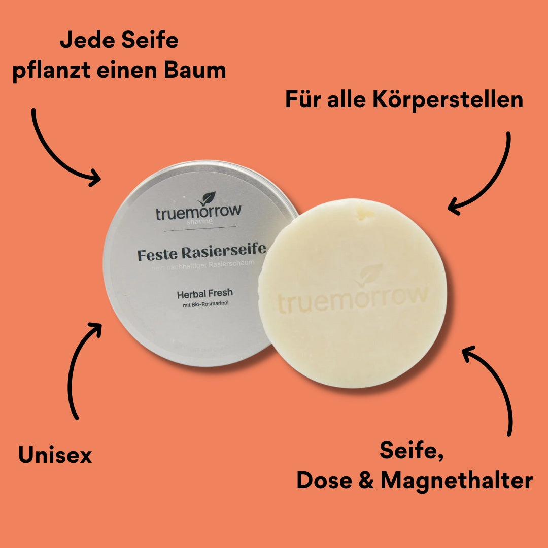 Feste Rasierseife und Dose mit Impact