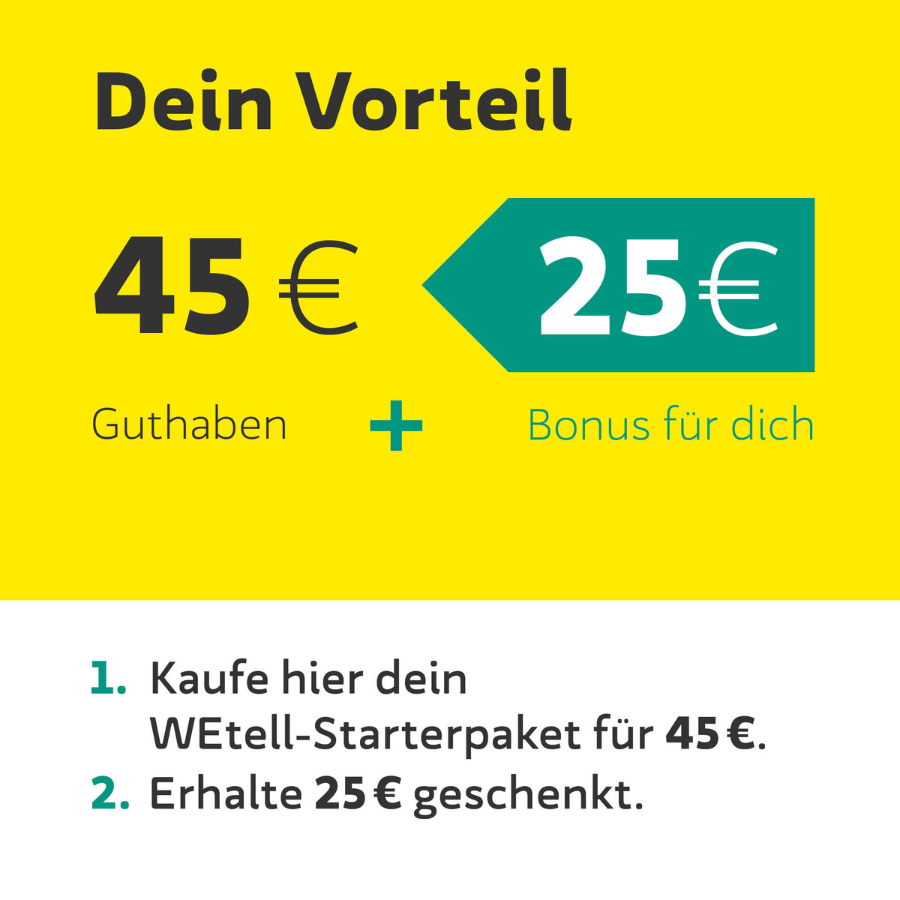 WEtell Überschall Starterpaket – Dein Vorteil