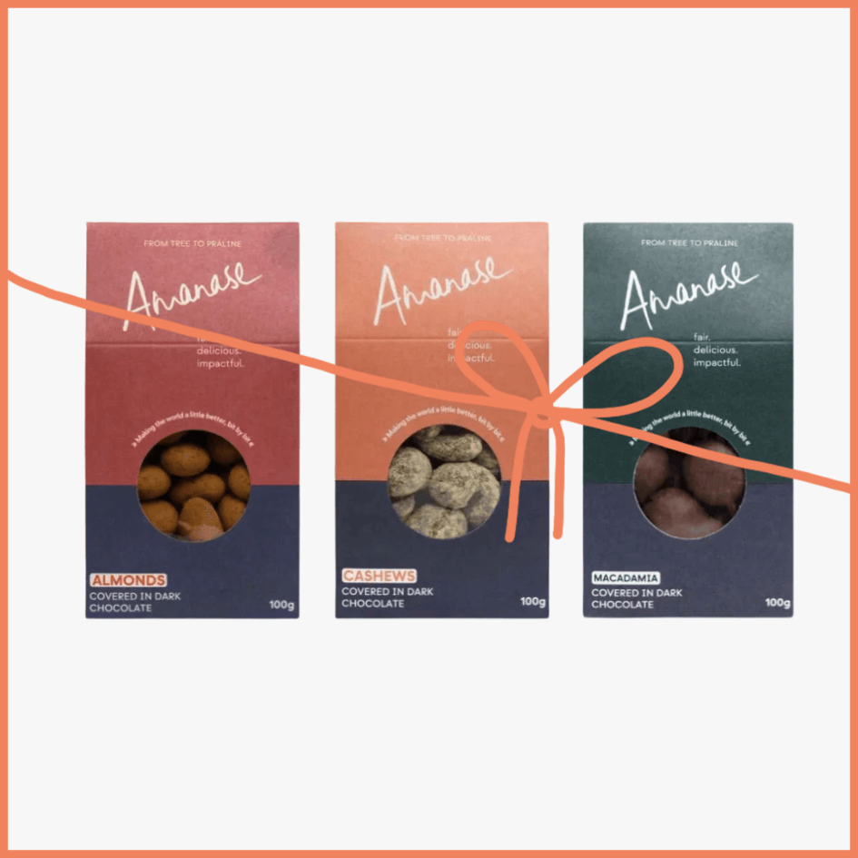 Geschenk-Set drei Sorten Nuss mit Ummantelung von Amanase