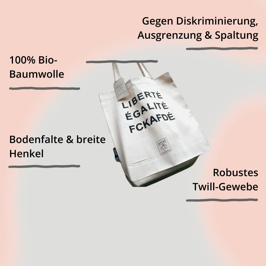 Tote Bag – LIBERTÉ ÉGALITÉ FUCK AFD von arrel mit Impact