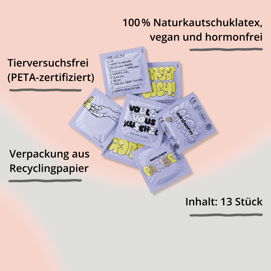 Kondom-Tüte (13 Stück) Magic von einhorn – einzelne Kondome mit Impact