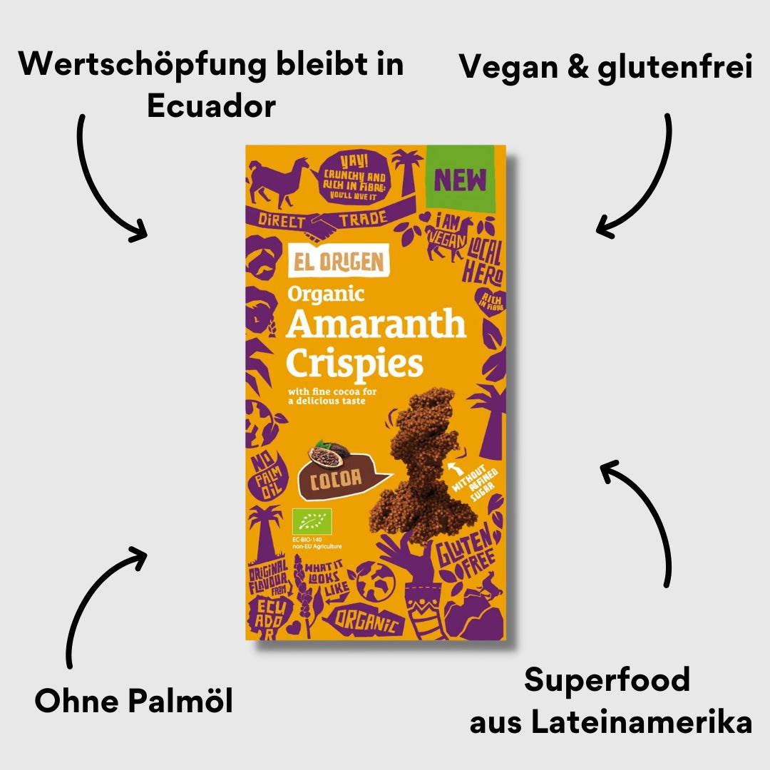 Amaranth Crispies Verpackung mit Impact