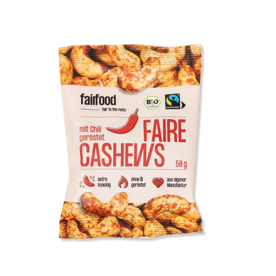 fairfood – Cashews mit Chili 50 g Tütchen