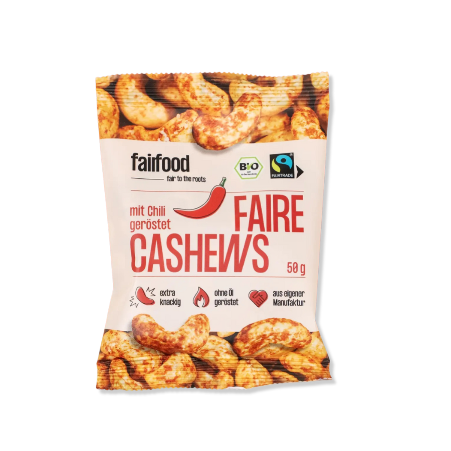 fairfood – Cashews mit Chili 50 g Tütchen 