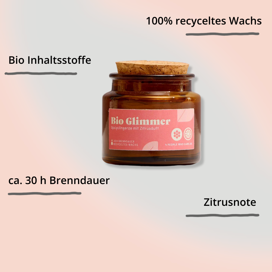 Duftkerze von 4 people who care – Zitrusnote mit Impact