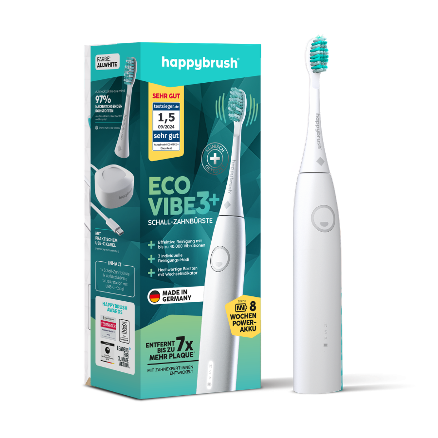 Schallzahnbürste StarterKit – Eco VIBE 3 Weiß von happybrush