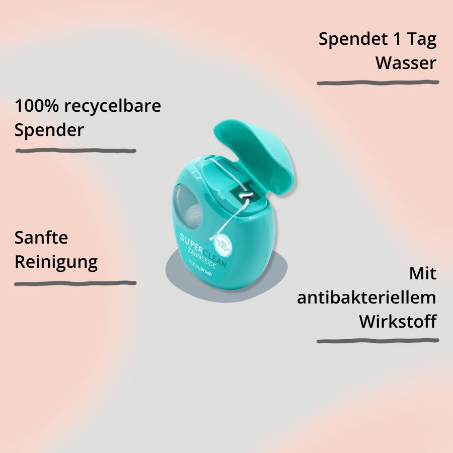 happybrush SuperClean Zahnseide mit Impact