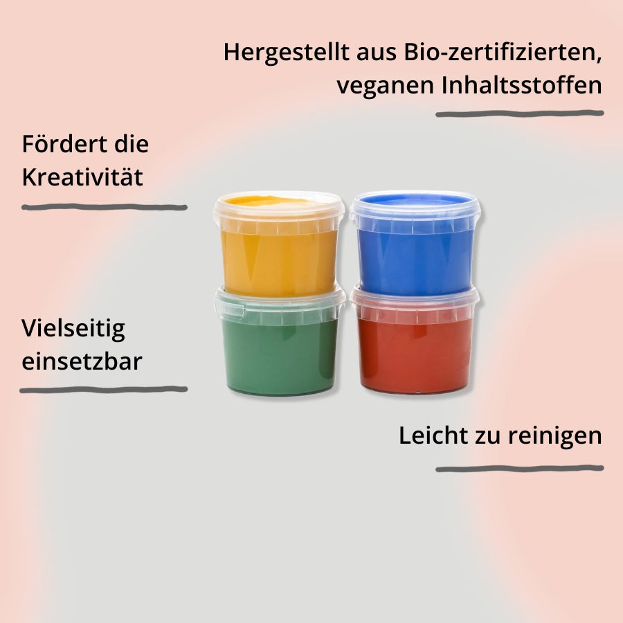 Fingerfarben 4er Set "Aki" von neogrün –  Töpfchen mit Impact