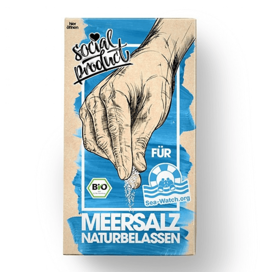 Bio-Meersalz von social products – Verpackung