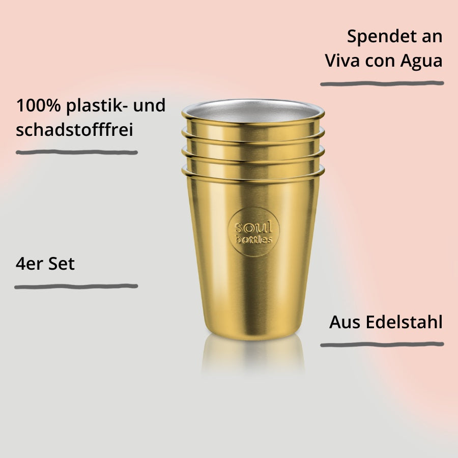 soulcup Steel Gold 4er Set von soulbopttles mit Impact