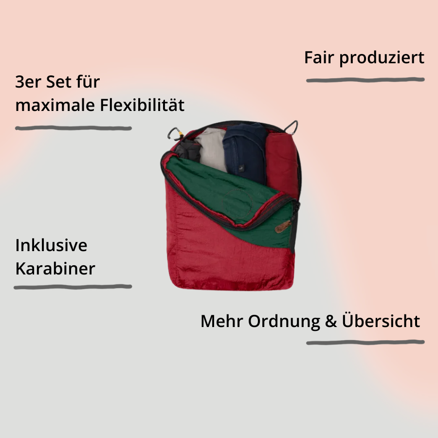 Ticket to the Moon – Travel Cube Set Burgundy – Dark Green mit Impact