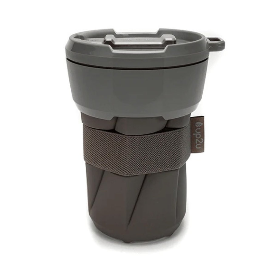Faltbarer To-go Becher von up2u in der Farbe stone